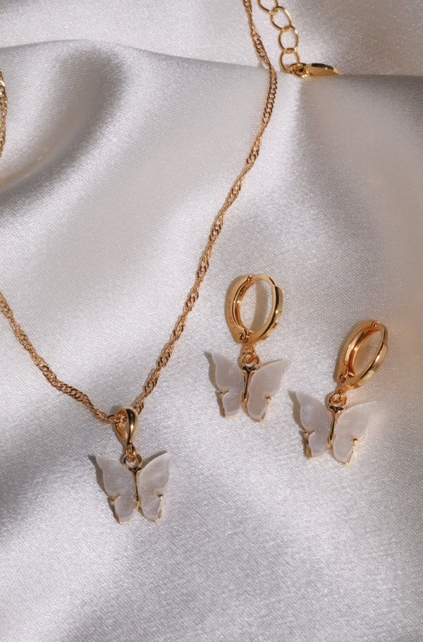 Pearl Butterfly Set-Chvker Jewelry