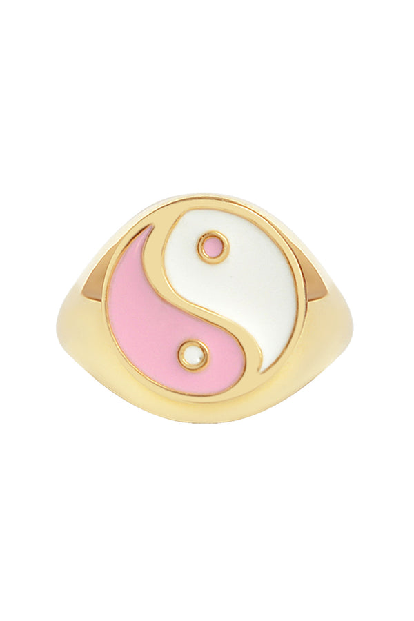Pink Yin Yang 925 Ring