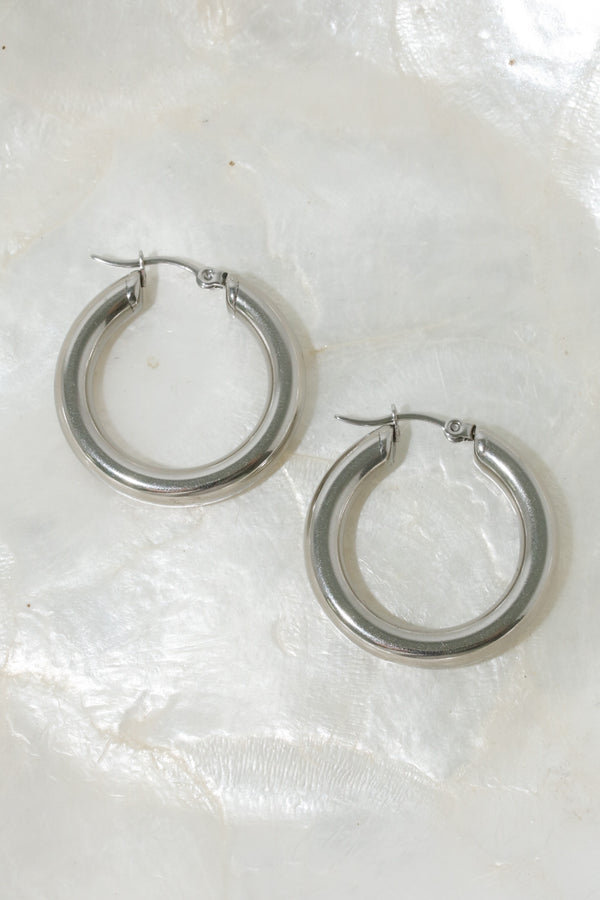 Silver Roxy Hoop Earrings